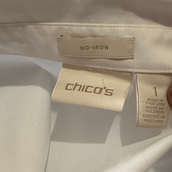 Chico's Classic White Button Down Shirt size 1 - Picture 10 of 10